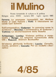 Copertina del fascicolo dell'articolo Liberalismo, partiti ed unità politica nell'interpretazione di Carl Schmitt